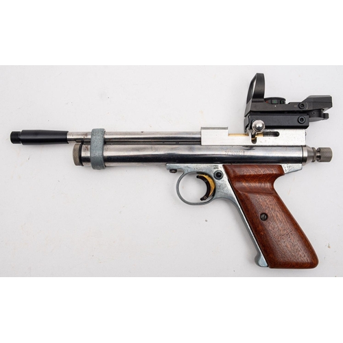 141 - A Crossman Model 2240 .22 calibre CO2 air pistol serial number '707800916' plated finish with bolt a... 