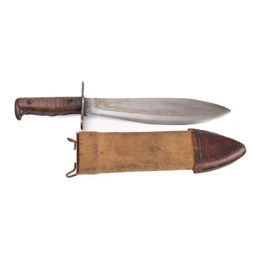 210 - A WWI period US Model 10910/17 Machine Gunner's Bolo Knife, the single edge leaf shaped blade stampe... 