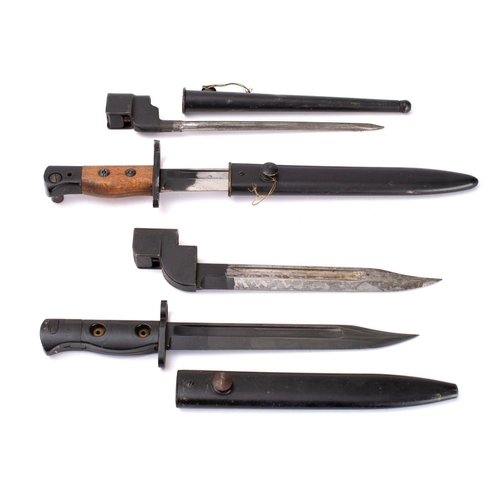 217 - Four various British bayonets including a No.4 MKII spike bayonet and a LIA3 D65 bayonet (4)