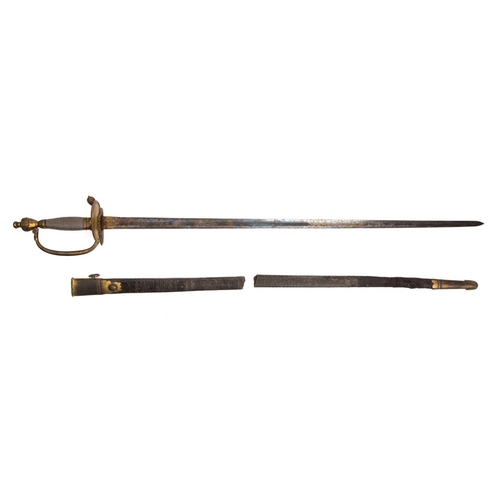 222 - A British 1796 pattern Infantry Officer's sword,  the straight single edge blade with militaria and ... 