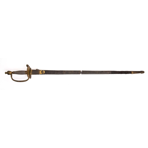 222 - A British 1796 pattern Infantry Officer's sword,  the straight single edge blade with militaria and ... 