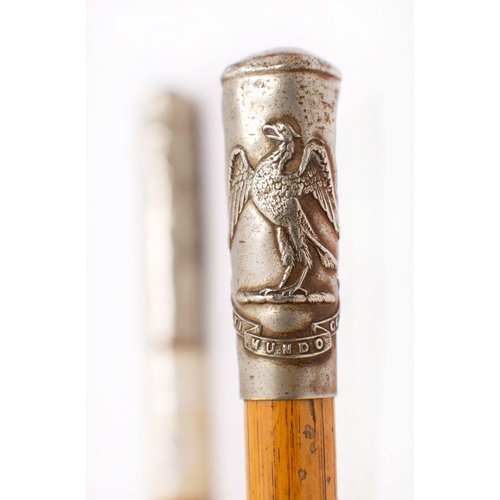 276 - Two early 20th century silver plate mounted OTC swagger sticks, one for St Paul's School, London, th... 