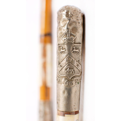 276 - Two early 20th century silver plate mounted OTC swagger sticks, one for St Paul's School, London, th... 