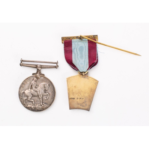 295 - A WWI 1914-18 War Medal to '1206 Dvr A Cole RA', together with a silver gilt Masonic 1937 Silver Jub... 