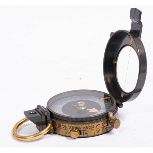 382 - A WWI period Verner's Patent VII compass, maker Short & Mason Ltd, London, 1916:  No. 17206 and etch... 