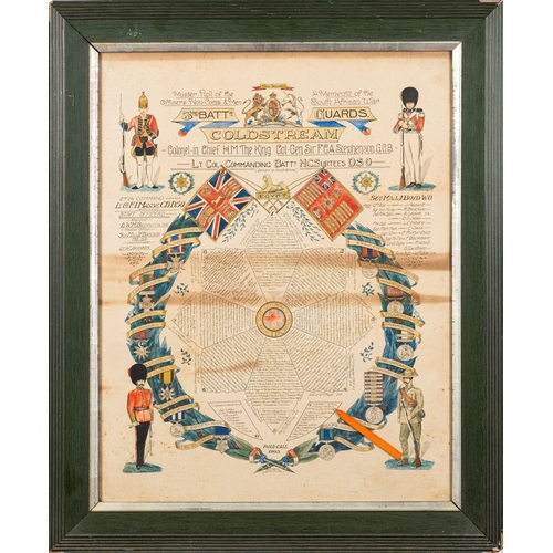 395 - A framed miliaria group for Corporal  George Ambrose Yates, No.1962 3rd  Battalion Coldstream Guards... 