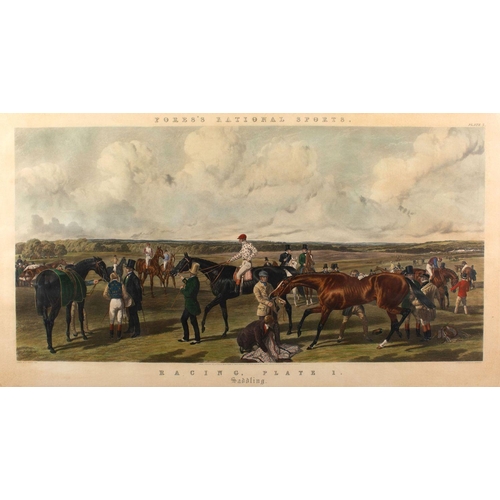 481 - After John Frederick Herring Senior (1795-1865) Fores's National Sports, Racing, Plate 1, Saddling, ... 