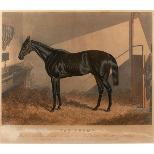 486 - Three various tinted horse racing prints, comprising; After J.F. Herring Sr, Van Tromp, a race horse... 