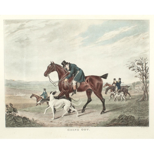 489 - Charles Turner (1773-1857) after Richard Jones (1767-1840) four hunting scenes with riders and hound... 