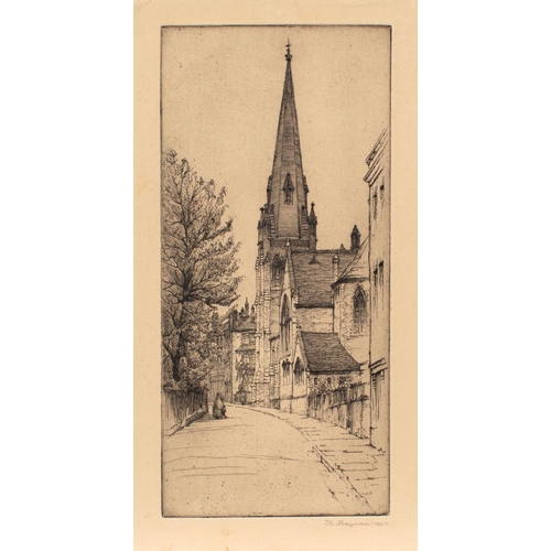 497 - F M Hayman (British, fl. mid-20th century) Exeter views; a group of five etchings each inscribed to ... 