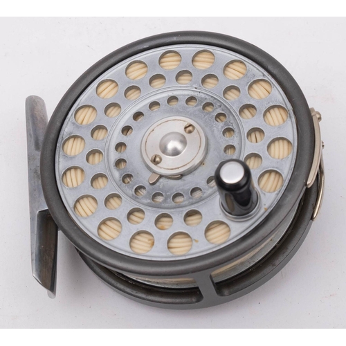 581 - A Hardy 'Featherweight' 2 7/8 inch fly reel,  single ebonised handle, tension screw to rim and alumi... 