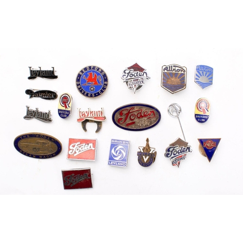 628 - A collection of transport and other enamel cap and lapel badges, including Foden , Esso, Jap, Exeter... 