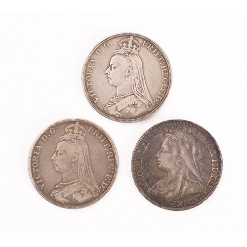 716 - Three Victorian Crowns, 1899/90 & 94 (3)