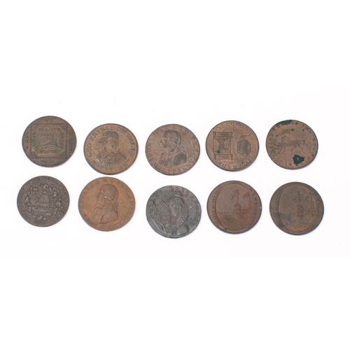 735 - Ten 18th century trade tokens (some higher grades)