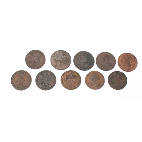 737 - Ten 18th century trade tokens (some higher grades)