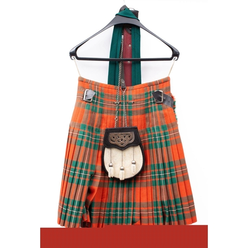 805 - A set of Highland dress with Ancient Macgregor tartan, comprising kilt, Prince Charlie Jacket, match... 