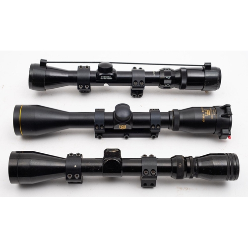 83 - A Nikko Sterling Gold Crown 4x40 Wide Angle scope, together with a Bushnell 3x-9x Banner scope and a... 