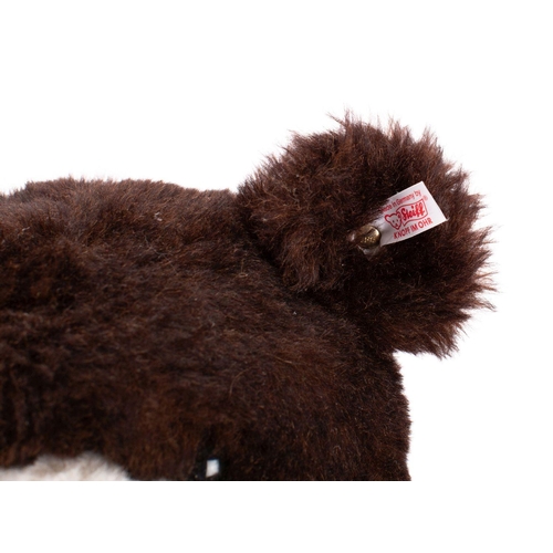 856 - A Steiff Limited edition 'Moon' Teddy bear,  dark brown and white plush, plastic eyes, stitched nose... 