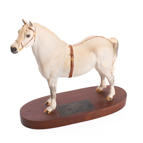 35 - A Beswick Connoisseur model 'Champion' Welsh Mountain pony Gredington Simwnt 3614, on a wooden base,... 
