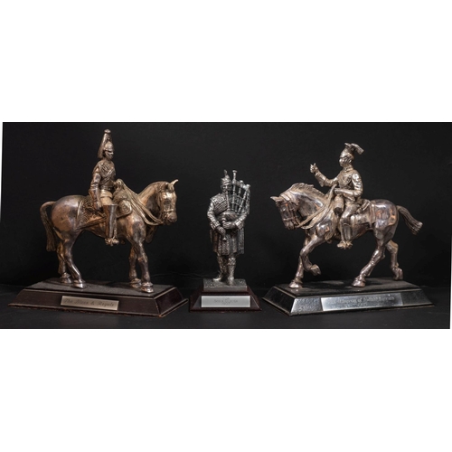 37 - Royal Hampshire and others. A collection of  pewter military figures  and vehicles etc. including  a... 