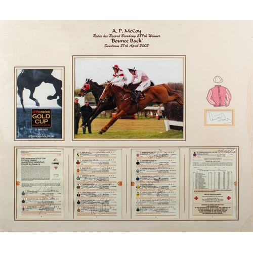56 - Horse Racing. Sir Tony McCoy framed autograph and Gold Cup 2002 programme  titled 'A P Mc Coy Rides ... 