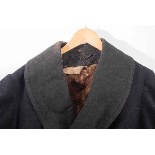 406 - A Crimea period  fur lined wool overcoat,  double breasted with four pockets, fur lined interior cuf... 