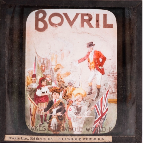 558 - A cased set of  Bovril Ltd. 3 inch dispositive magic lantern slides of Naval and diving history,  th... 