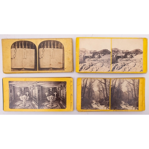 559 - A collection of mid 19th century stereoscope cards circa 1850s and 1860s: GB and foreign topographic... 