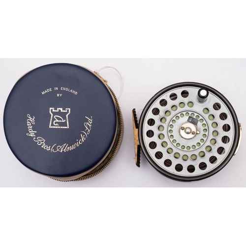 609 - A Hardy 'Zenith'  3 inch alloy fly reel stamped as per title with single ebonised handle, tension sc... 