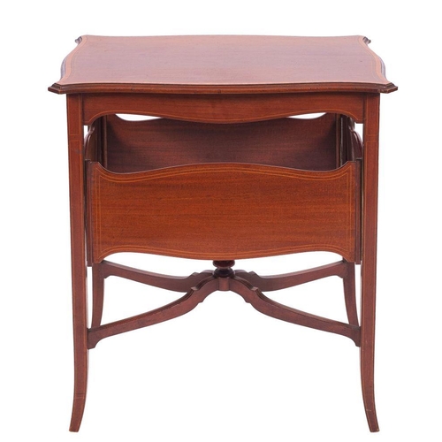 1288 - An Edwardian mahogany metamorphic library side table, early 20th century; the rectangular crossbande... 