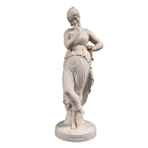 182 - Three parian figures, comprising a Minton figure of Dorothea after the original by John Bell, emboss... 