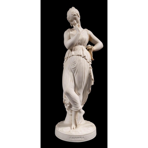 182 - Three parian figures, comprising a Minton figure of Dorothea after the original by John Bell, emboss... 