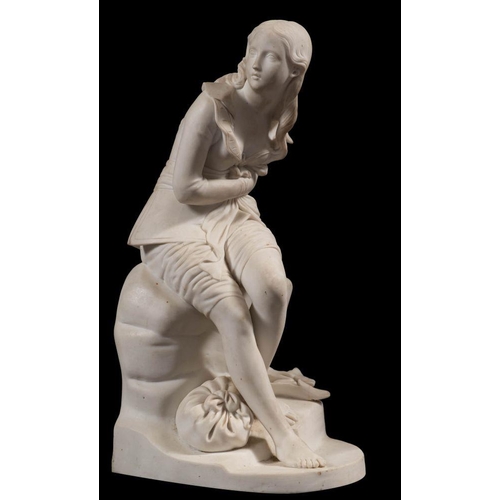 182 - Three parian figures, comprising a Minton figure of Dorothea after the original by John Bell, emboss... 