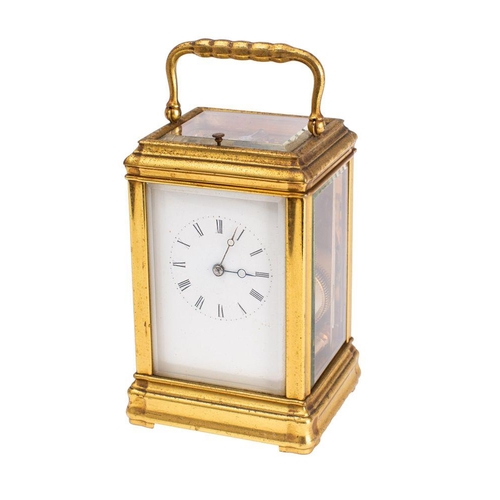 627 - Duverdrey & Bloquel, a French Gorge cased carriage clock the eight-day duration movement having a pl... 