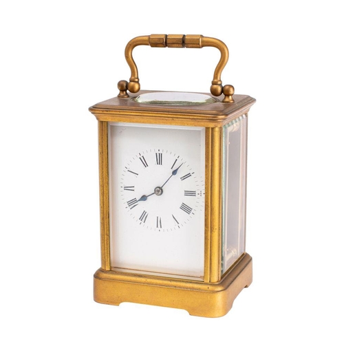 630A - Richard et Cie, Paris a brass carriage clock the eight-day duration timepiece movement having a plat... 