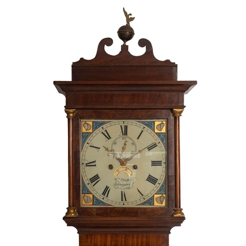 684 - William Preddy Langport a mahogany longcase clock the eight-day duration movement striking the hours... 