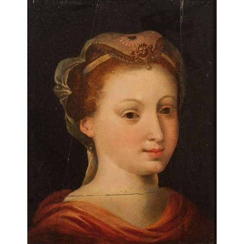 707 - School of Fontainebleau (second half of the 16th century) Portrait of a young woman, traditionally i... 