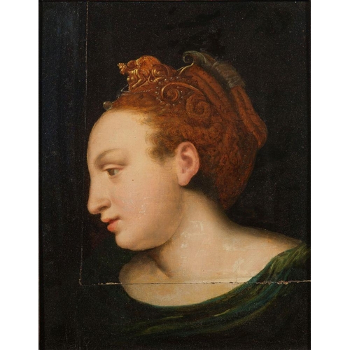 708 - School of Fontainebleau (second half of the 16th century) Portrait of a young woman, traditionally i... 