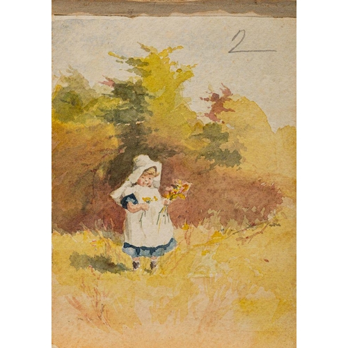 779 - British School (mid-19th century) A miniature portrait of a young girl watercolour on card 8 x 6cm (... 