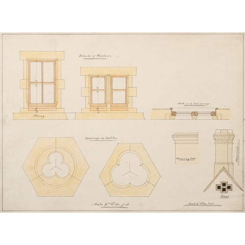 782 - British School, late 19th / early 20th century Design for a Corinthian temple by William Round penci... 