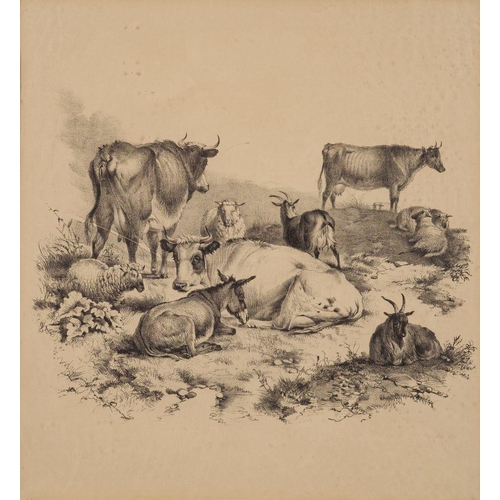 822 - Thomas Sidney Cooper (1803-1902) Goats resting; Cattle in a meadow; two scenes from Thomas Sidney Co... 