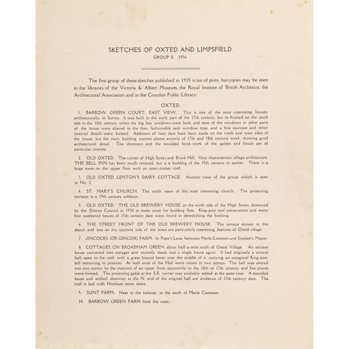 824 - Arthur Keen F.R.I.B.A. (British, 1861-1938) Sketches of Oxted and Limpsfield, part 1 published Londo... 