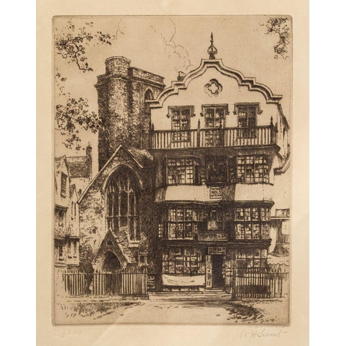 916 - Walter Henry Sweet (British, 1889-1943) Exeter; architectural views thirteen ink illustrations on ar... 