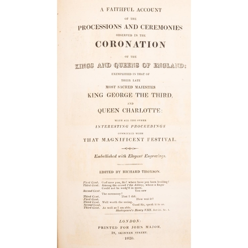 122 - CORONATION :  a bound collection of eleven Pamphlets,, relating to coronations :- a) A Complete Acco... 