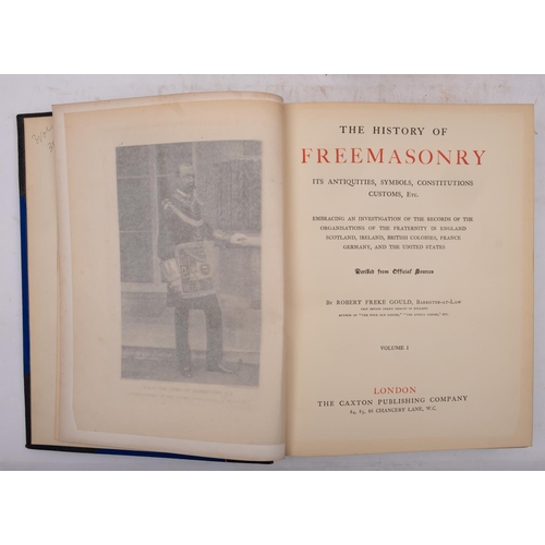 136 - GOULD, Robert - The History of Free Masonry : Three volume set. Illust. Original half pictorial moro... 