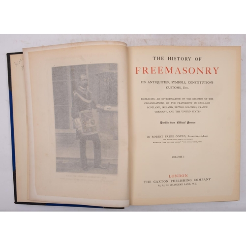 136 - GOULD, Robert - The History of Free Masonry : Three volume set. Illust. Original half pictorial moro... 