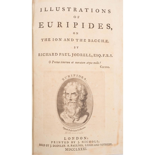 147 - JODRELL, Richard Paul - Illustrations of Euripides, on the Ion and the Bacchae. Three volumes. Front... 