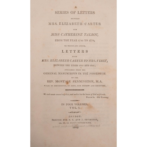 170 - PENNINGTON, Montagu - A Series of Letters Between Mrs. Elizabeth  Carter and Miss Catherine Talbot, ... 