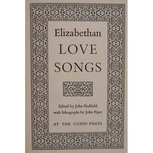 19 - PIPER, John ..(Illustrator) Elizabethan Love Songs : Edited by  John Hadfield. Eight chromolithograp... 