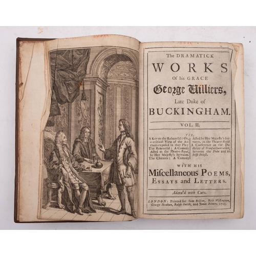 196 - VILLIERS, George - The Works of his Grace, George Villers, Late Duke of Buckingham : 2 vols. Illustr... 